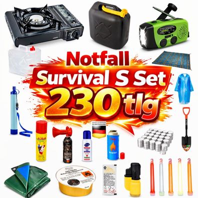 Survival Ausrüstung 230tlg Kit S Notfallausrüstung Notfallrucksack Notfall Outdoor