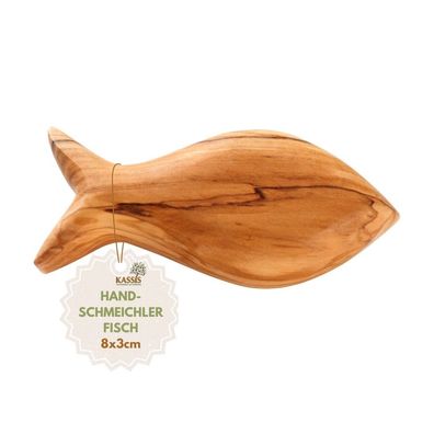 Olivenholz Fisch Handschmeichler Glücksbringer Antistress Taufgeschenk