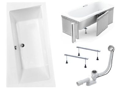 Badewanne Eckwanne Acryl Infinity 150x90 Links Styropor | Ablauf & Füße GRATIS !