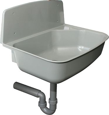 Haas Wandausgussbecken mit DN 50 Siphon 100% Recyclingmaterial - grau GRETA