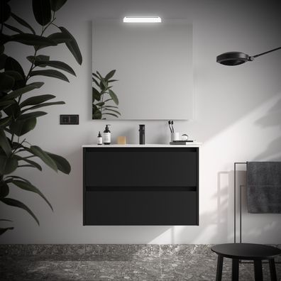 Noja Komplett-Set 800 2 Schubladen Black Satin