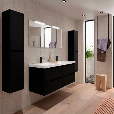 Noja Komplett-Set 1400 4 Schubladen Black Satin