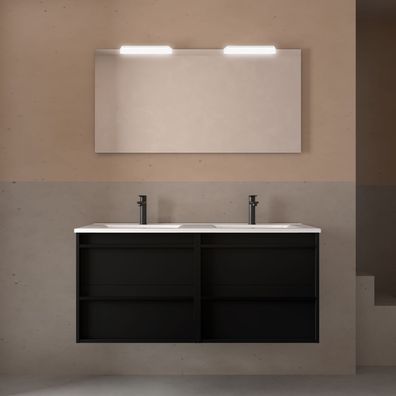 Möbel + Waschbecken ATTILA 1200 4 Schubladen BLACK SATIN