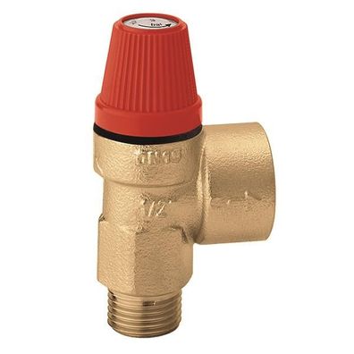 Caleffi Membran-Sicherheitsventile 1/2", für Heizung, AG 1/2" x IG 3/4" 3 bar