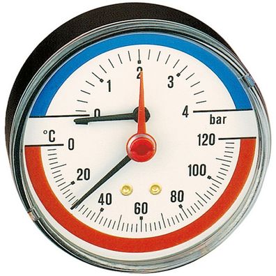 Caleffi Thermomanometer 1/2" Anschluss Mit Tauchhülse 0-4 bar