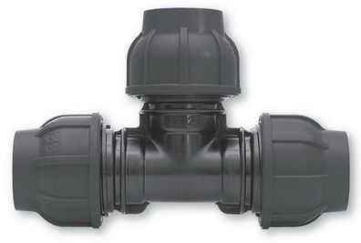 Gebo Plast T-Stück mit drei Seiten zum Klemmen, 32 x 32 x 32 mm