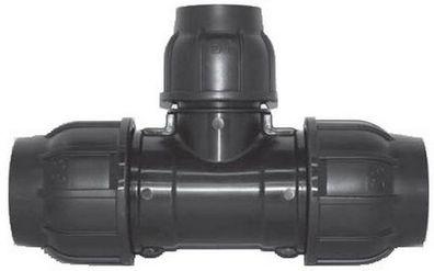 Gebo Plast T-Stück 3 Seiten zum Klemmen, Abgang reduziert, 40 x 32 x 40 mm