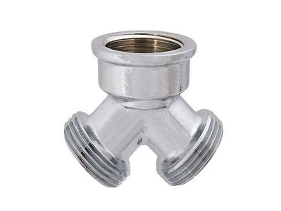 Schlösser Armaturen MS-Y-VERTEILERSTUECK DN20, 3/4" 2xAG, 1xIG, Messing Verchromt