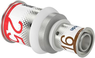 Uponor Kupplung S-Press PLUS reduziert aus Messing, verzinnt 25x16mm