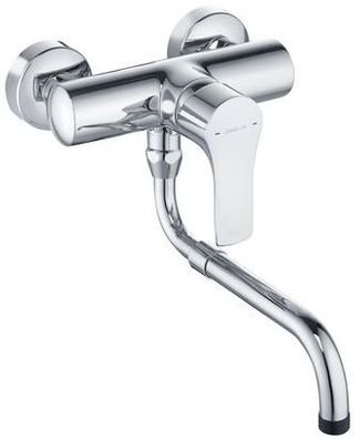 Kludi Spültisch-Wandmischer m schwenkbarem Teleskopauslauf verchromt