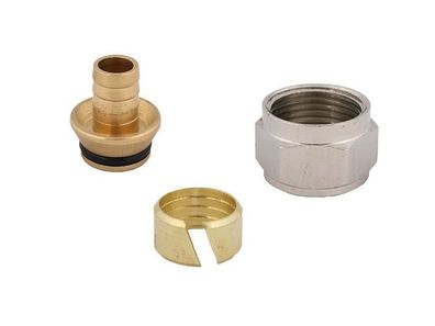 JS Klemmverschraubung F. KST-ROHR 20x2, E-MU 3/4", Ernickelt