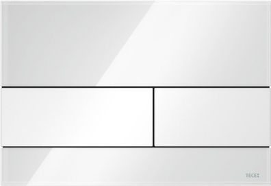 TECEsquare WC-Betätigungsplatte f. 2-Mengentechnik Glas weiß Tasten weiß