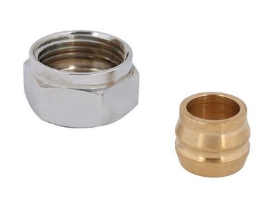 JS SET AUS 2 Klemmverschraubungen F. CU-, EICH-, TAHLR. D18, Erchromt