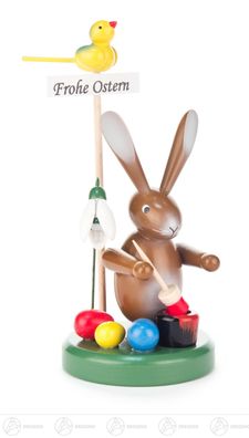 Hasemaler "Frohe Ostern" mit Blume H=ca 13,5 cm NEU Erzgebirge Osterhase