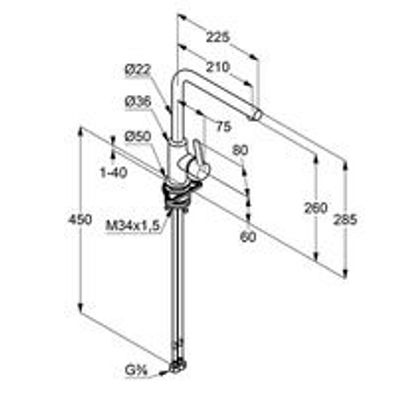 KLUDI L-INE S ECO Spültisch-Einhandmisch chrom
