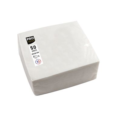 50 Servietten Watte 20X20 Weiss