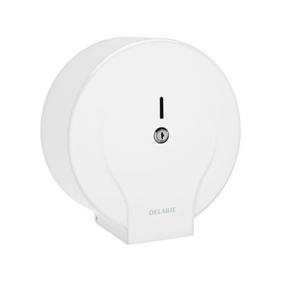 Delabie WC-Papierhalter f. Papierrolle 400m Stahl lackiert weiß