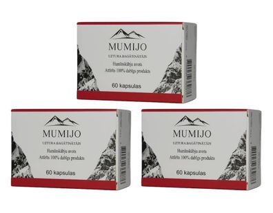 Mumijo Shilajit Kirgistan 3 x 60 Kapseln Fulvinsäure Huminsäure Mineralien gereinigt