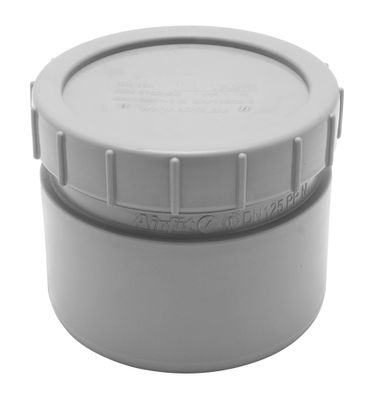 airfit Endstopfen DN 125mit Schraubverschlusskappe, grau