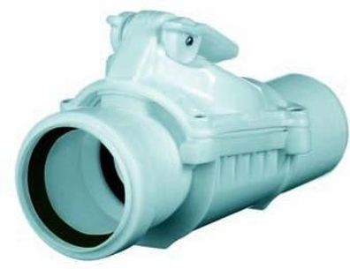 airfit clapet anti-retour DN 50, blanc avec fermeture manuelle supplémentaire
