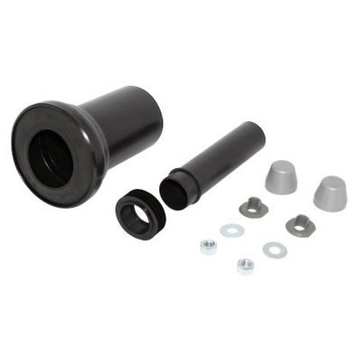 PE-Wand-WC-Anschlussgarnitur, DN 110/110 mit weissen Deckkappen