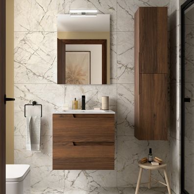 Badezimmermöbel VIMA 600 Nussbaum MAYA + Waschtisch