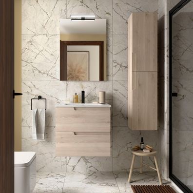 Badezimmermöbel VIMA 600 Natural + Waschtisch