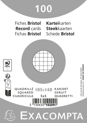 Karteikarten A6 kar 100St/Pkg weiss
