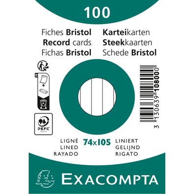 Karteikarten A7 lin 100St/Pkg weiss