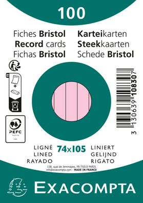 Karteikarten A7 lin 100St/Pkg rosa