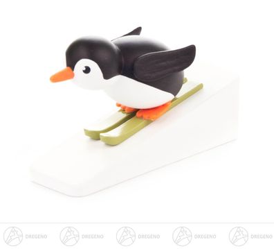 Miniatur Pinguin Skispringer BxHxT 6cmx3,5cmx2 cm NEU Erzgebirge Weihnachtsfigur