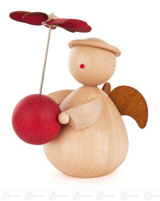 Engel mit Kugelpyramide Höhe = 8,5cm NEU Erzgebirge Holzengel Holzfigur