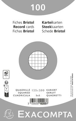 Karteikarten 125x200 kar weiß 100St