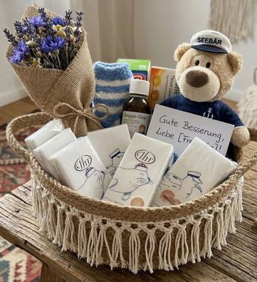 Möwe Pauli & Seehund Rico - 2-in-1 Maritime Taschentücher im Wende-Design - Super Sof