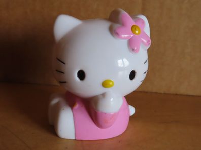 Figur Katze weiß mit rosa Kleid sitzt Hello Kitty ca. 6,3 cm H Sanrio 2005