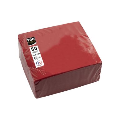 50 Servietten Watte 20X20 Rot