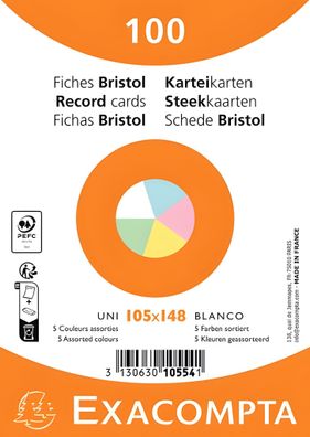 Karteikarte A6 Blanko 100St/Pkg st