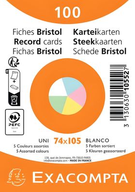 Karteikarte A7 Blanko 100St/Pkg st