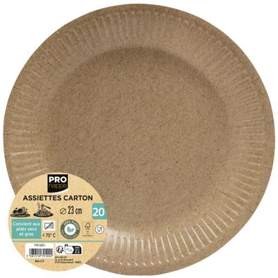 20 Teller Rund Ø 23 cm Kraft