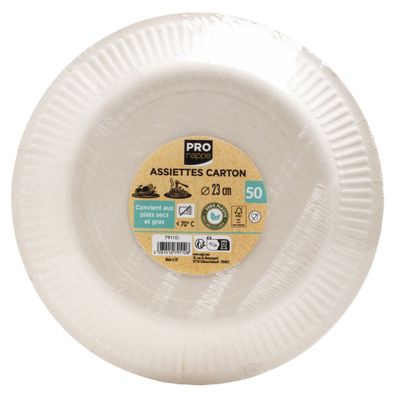 50 Teller Rund Ø 23 cm weiss