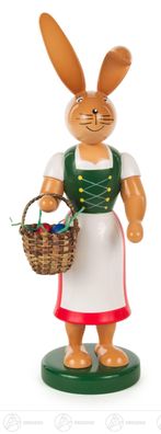 Osterhäsin Häsin mit langem Rock und Schürze Höhe = 25cm NEU Erzgebirge