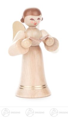Engel mit Buch, langer Rock, natur H=ca 6 cm NEU Weihnachtsfigur Holzfigur