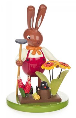 Osterhase mit Maulwurf groß aus Holz 11,5x18,5x11,5cm Hasenpaar Maulwurf