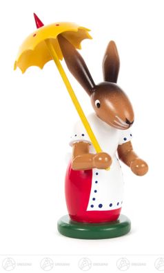Osterhäsin mit Schirm Höhe = 120mm NEU Hase Osterfigur Osterdeko