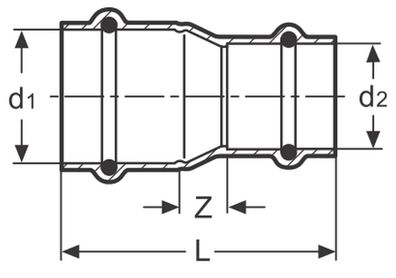 Frabo Pressfitting Reduziermuffe I/I Kombifitting