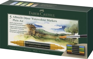 FABER-CASTELL - Aquarellmarker Albrecht Dürer 5er Etui, "Plein Air"