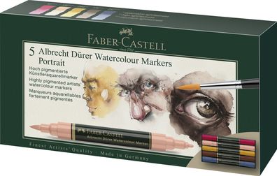 FABER-CASTELL - Aquarellmarker Albrecht Dürer 5er Etui, "Portrait"