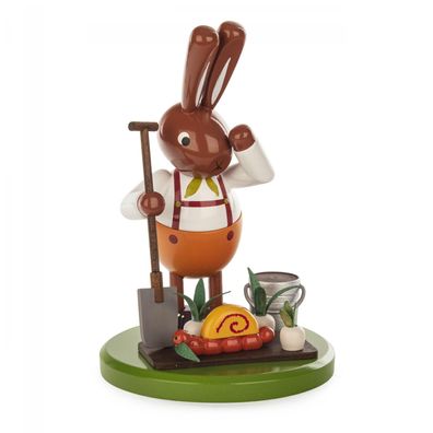 Osterhase Hase mit Schnecke im Rübenfeld groß NEU 17cm Feldhase Gartenszene