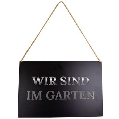 Riffelmacher Schild Wir sind im Garten