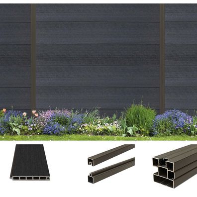 WPC ZAUN KLEIN - SET Cora Line Bretter anthrazit 2,40 m